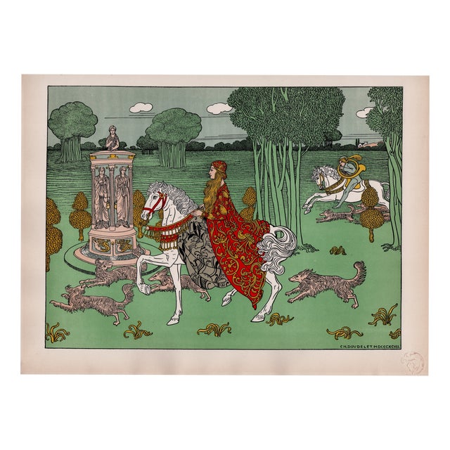 Charles Doudelet, The Chatelaine, 1897, Lithograph on Paper For Sale