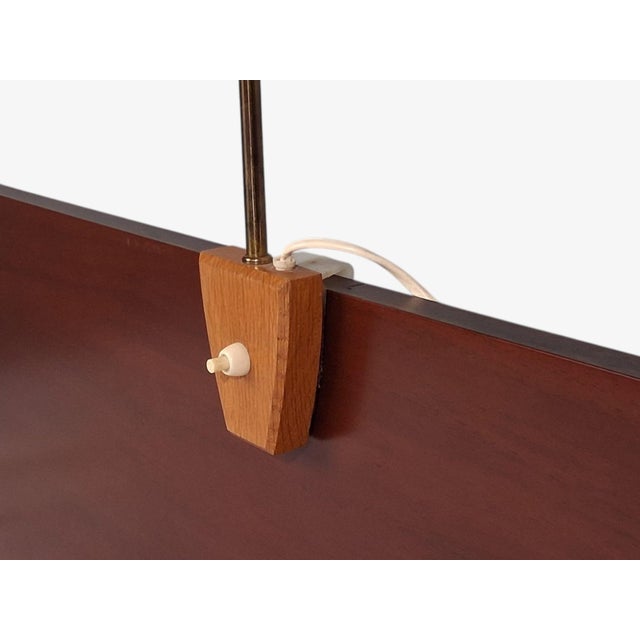 Swedish Modern, Clip-on Task Light, Brass, Wood, Glass, Sweden, 1950s For Sale - Image 10 of 12