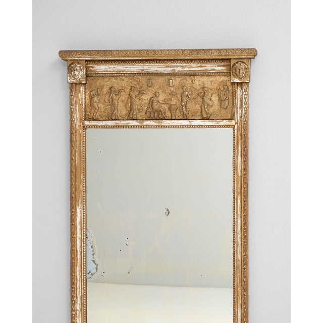 1900 - 1909 1900s French Wooden Mirror With Carved Figures For Sale - Image 5 of 18
