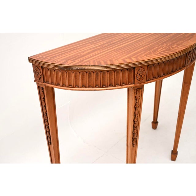 Brown Antique Georgian Satinwood Console Table, 1900 For Sale - Image 8 of 9