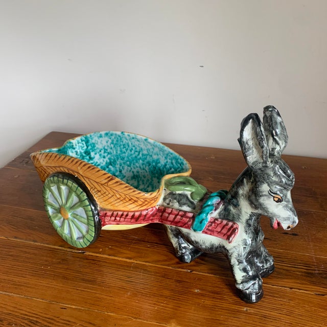 Vintage Donkey Pulling Cart Italian Pottery Planter Chairish