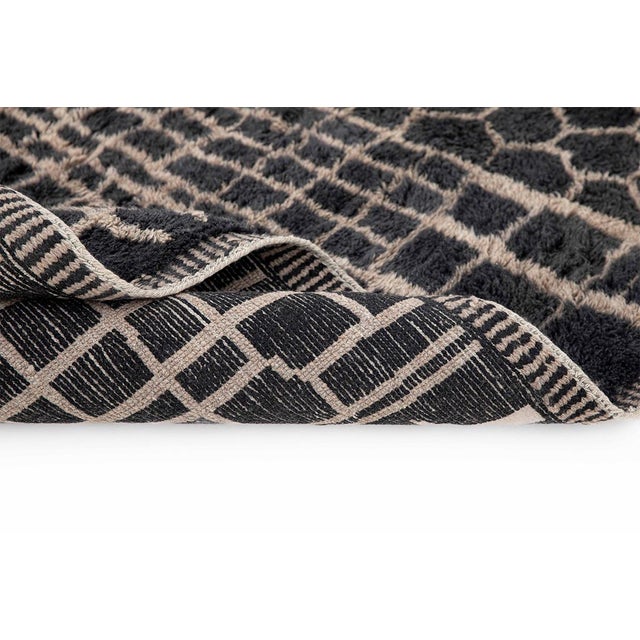 Charcoal Premium Hand-Knotted Moroccan Wool Rug | 12'5" X 8'10" | One of a Kind For Sale - Image 8 of 8