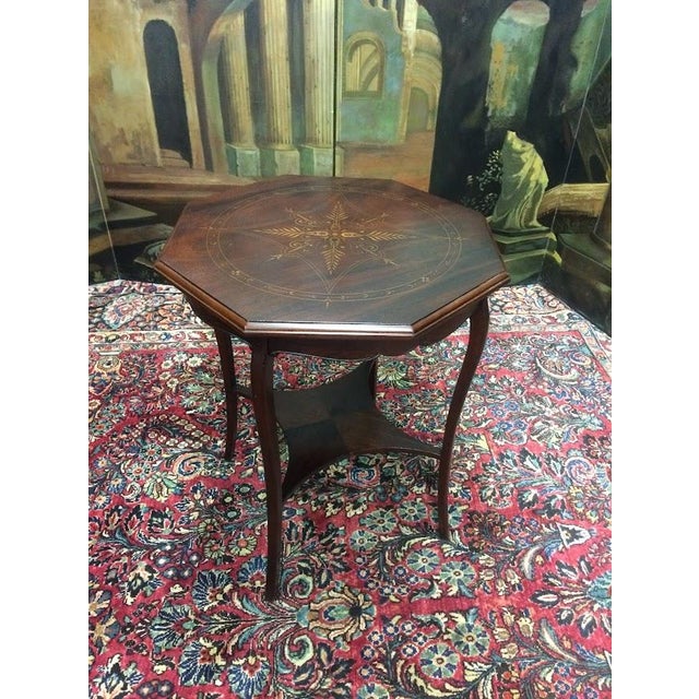 Victorian Inlaid Center Table, Antique Center Table For Sale - Image 3 of 8