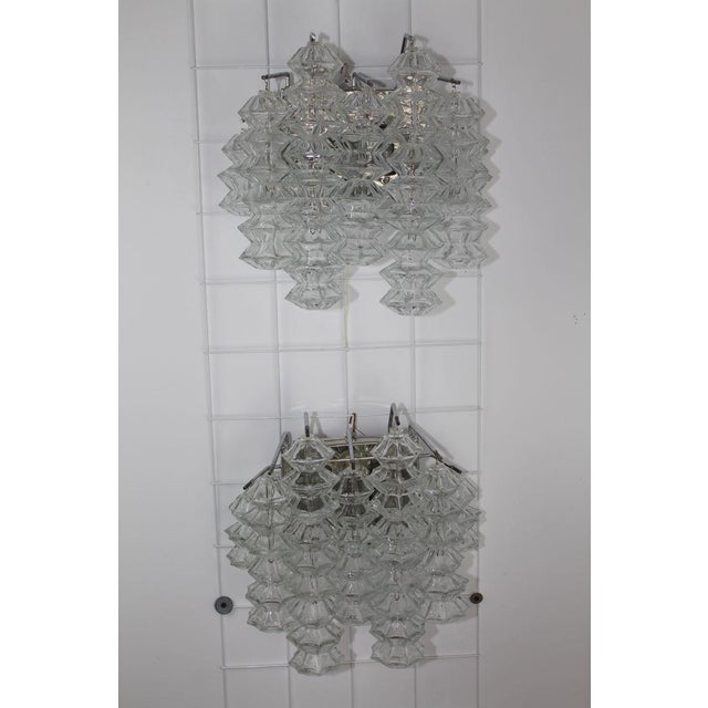 Metal Large Chrome Pagoda Sconces by J. T. Kalmar, 1960s, Set of 2 For Sale - Image 7 of 18