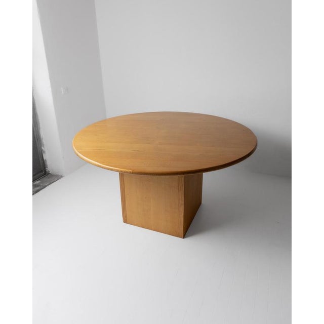 Large Vintage Italian Round Wooden Table, 1980s For Sale - Image 17 of 18
