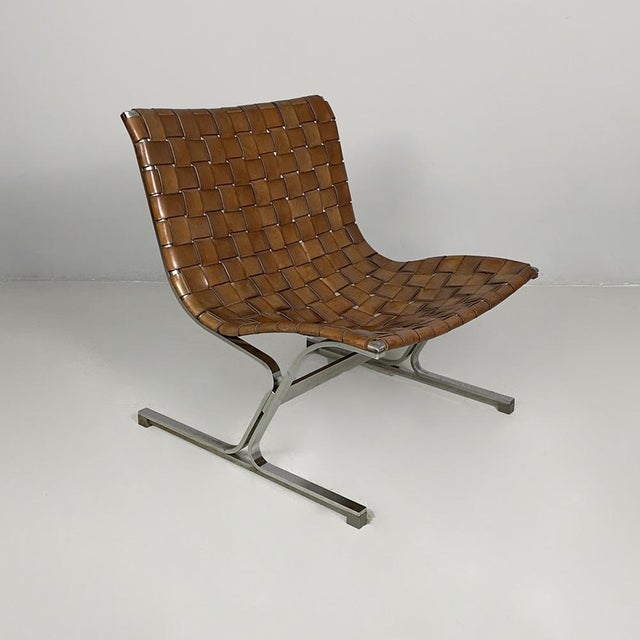 Italian modern plr 1 liar armchairs by ross littell for icf, 1960s pair of armchairs model plr 1 or luar in steel and...