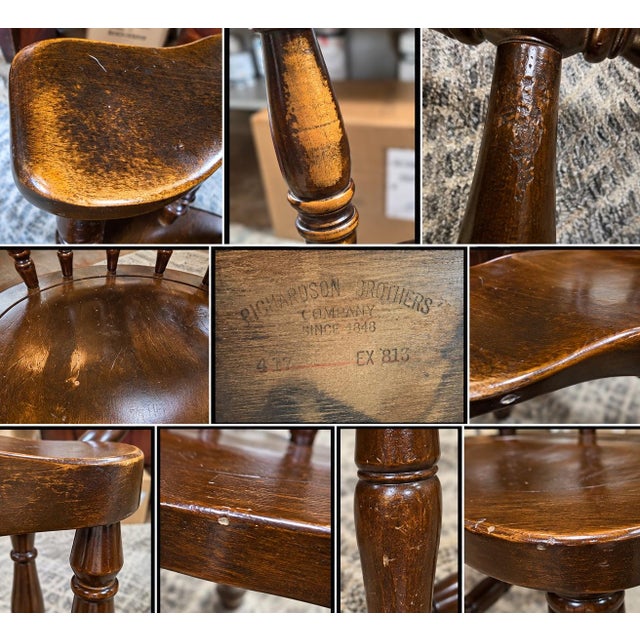 Mid-Century Richardson Brothers Solid Wood Dining Chairs - Mixed Set of 4 (2 Armchairs, 2 Side Chairs) For Sale - Image 9 of 12