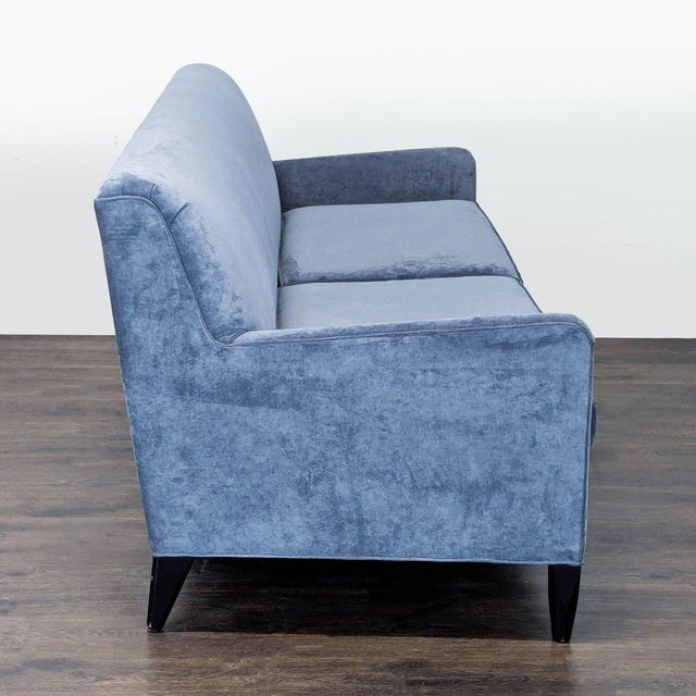 Mitchell Gold + Bob Williams Mitchell Gold + Bob Williams 3-Seat Blue Velvet Sofa For Sale - Image 4 of 7