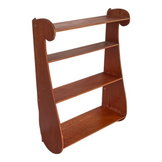 Antique 19th Century American Federal Hanging Whale Wall Shelf Circa 1820 For Sale