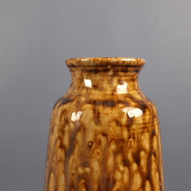 Vintage Brown Drip Glaze Majolica Ceramic Vase, 1970s For Sale - Image 7 of 11