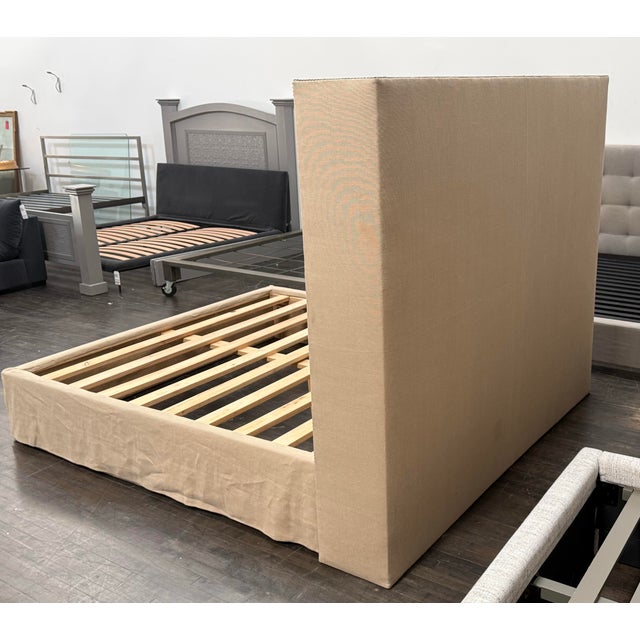 2010s California King Size Restoration Hardware Wingback Bed Frame For Sale - Image 5 of 12