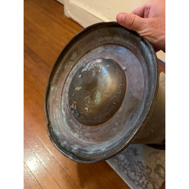 Metal Antique Brass Lion Head Umbrella Stand For Sale - Image 7 of 8