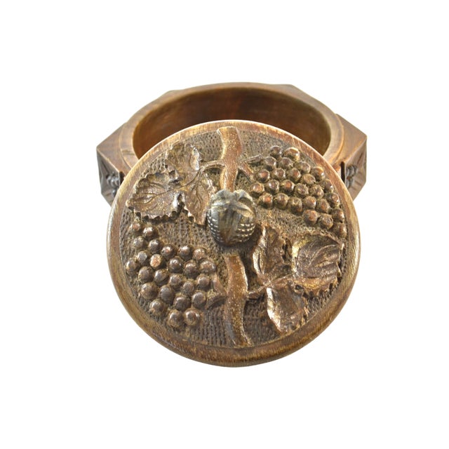 Rustic European Black Forest Carved Wood Box For Sale - Image 3 of 5