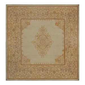 Antique Amritsar Square Rug With Medallion and Floral Patterns From Rug & Kilim