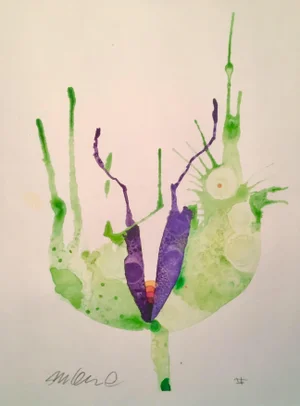 Contemporary Rainbow Botanical Watercolor Painting