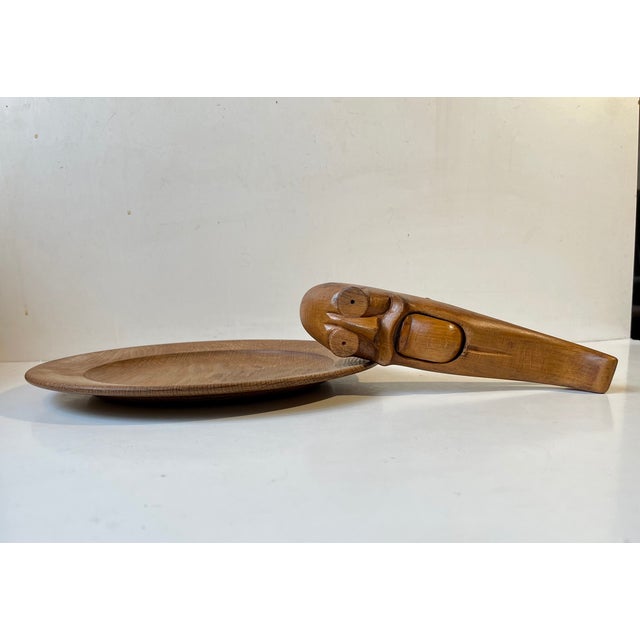 Vintage Beech Nutcracker and Teak Bowl by Kay Bojesen, 1930s, Set of 2 For Sale - Image 9 of 17