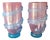 Large Pink and Iridescent Turquoise Murano Glass Vases by Gino Cenedese, 1980s, Set of 2 For Sale