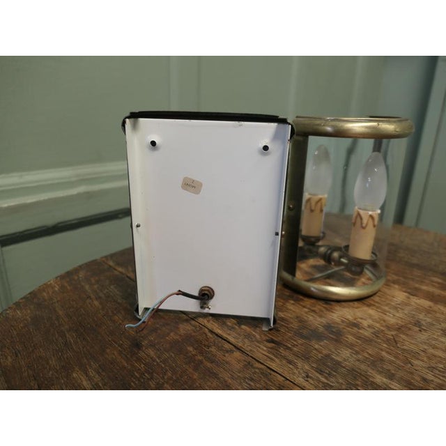 Small French Brass Convex Wall Lanterns, 1980, Set of 2 For Sale - Image 6 of 8