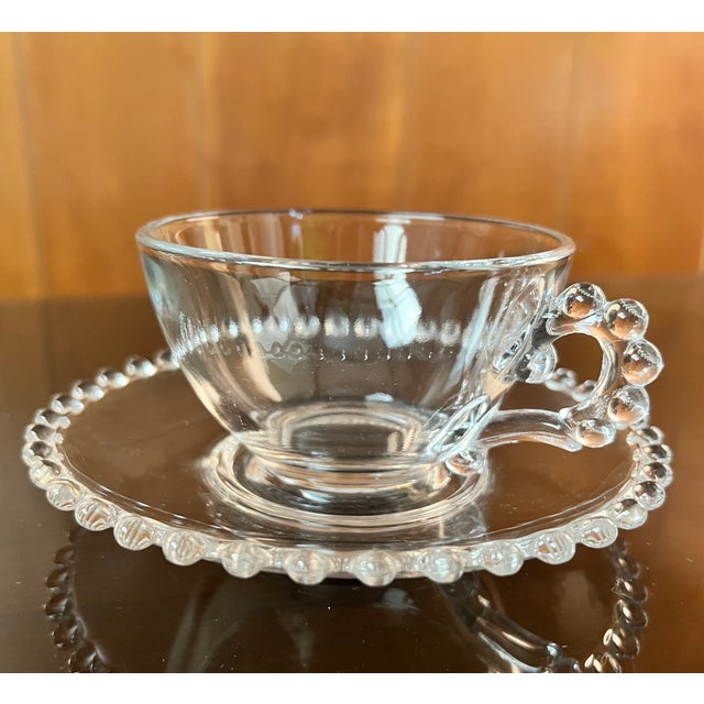 Vintage Imperial Candlewick Cup and Saucer - Set of 4 For Sale - Image 9 of 10