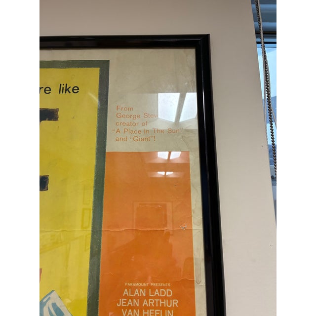 Yellow 1950s Shane Framed Movie Poster For Sale - Image 8 of 10