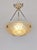 MULLER FRERES A French 1925-1930 art deco pendant light in nickel plated solid brass or bronze holding a beautiful Muller...