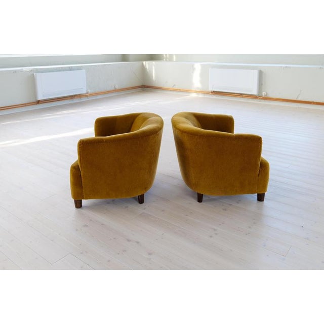 1940s Swedish Art Deco Velvet Chairs, 1940s, Set of 2 For Sale - Image 5 of 17