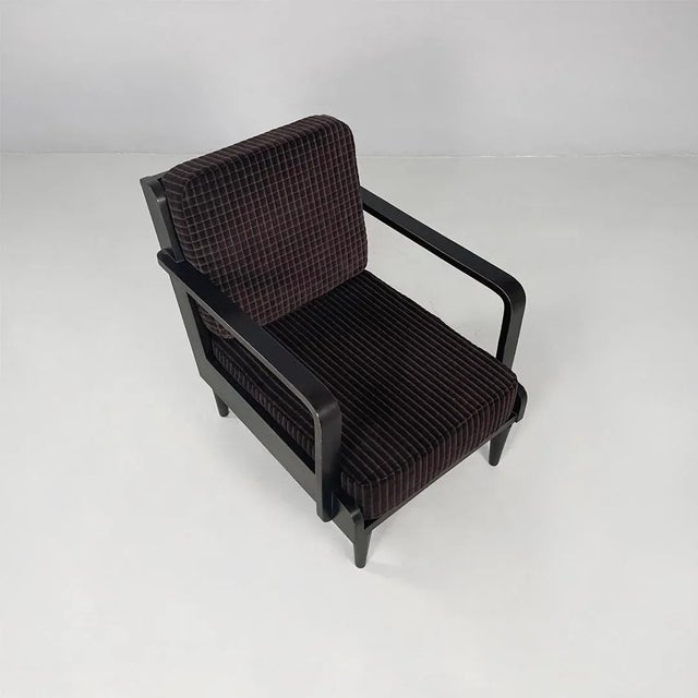 Black Mid-Century Modern Italian Chairs in Velvet, 1940s, Set of 2 For Sale - Image 8 of 18