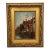 Antique European Harbor Village Oil Painting in Ornate Gilt Frame For Sale
