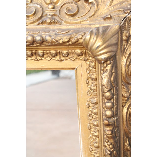 French 19th Century Carved French Gesso Mirror/25"Height For Sale - Image 3 of 8