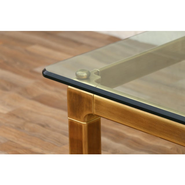 Mid 20th Century Vintage Mastercraft Brass Chinoiserie Glass Top Coffee Table, 1970s Hollywood Regency For Sale - Image 5 of 18