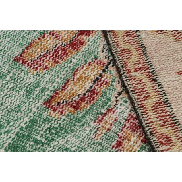 Textile Vintage Zeki Müren Rug in Teal With Floral Medallions, From Rug & Kilim For Sale - Image 7 of 7