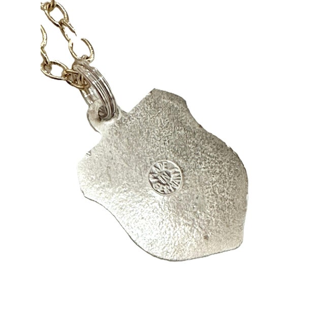 Mid 20th Century California Yosemite Fritz Reu Sterling Silver Enamel Vintage Charm on New 18 Inch Gold Filled Necklace For Sale - Image 4 of 5