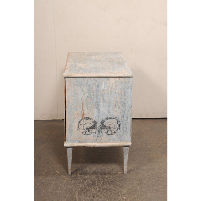 Wood 19th Century French Neoclassical Hand-Painted Commode For Sale - Image 7 of 13