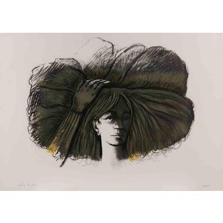 Sergio Vacchi, Portrait, Lithograph, 1980s For Sale