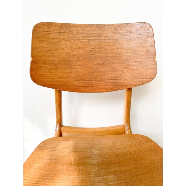 1950s French School Chairs from Stella, 1950s, Set of 4 For Sale - Image 5 of 6