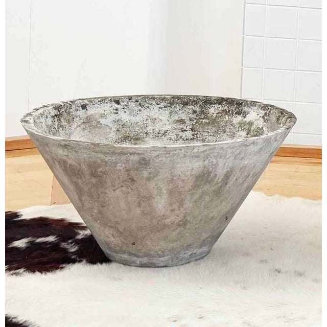 Mid-Century Modern 1970s Tapered Concrete W. Guhl Eternit Planter A+ Patina, 3 Pieces, Attributed For Sale - Image 3 of 17