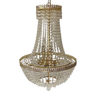 French Empire Style Eight Light Crystal Chandelier For Sale