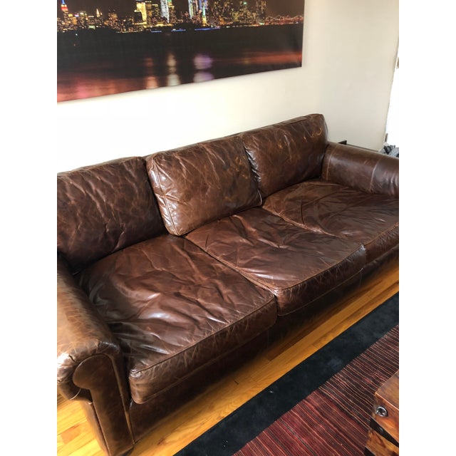 Restoration Hardware Luxe Lancaster Leather Couch Chairish