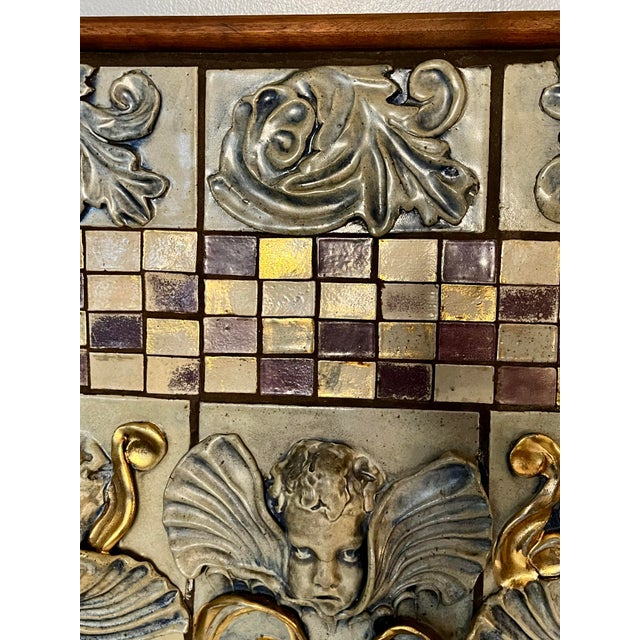 Italian Cherub Relief Mosaic Wall Panel With Acanthus Motifs - 1970s For Sale - Image 9 of 12