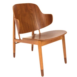 Kofod Larsen Teak Shell Lounge Chair For Sale