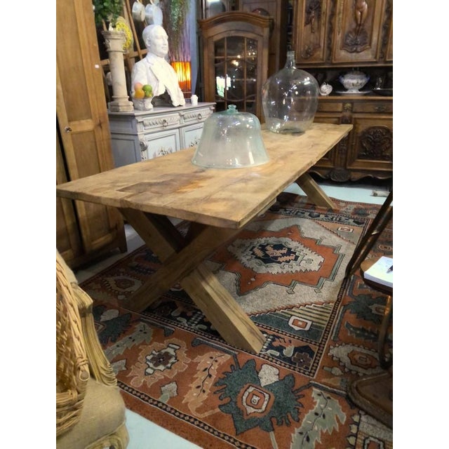 Large Architectural Dining Table in Wood, 1870 For Sale - Image 4 of 5