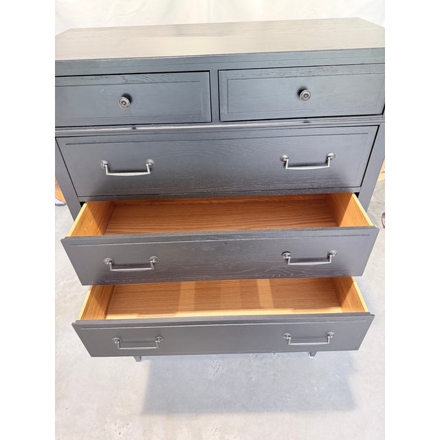 Wood Ethan Allen Black Seven Drawer Tall Chest For Sale - Image 7 of 12