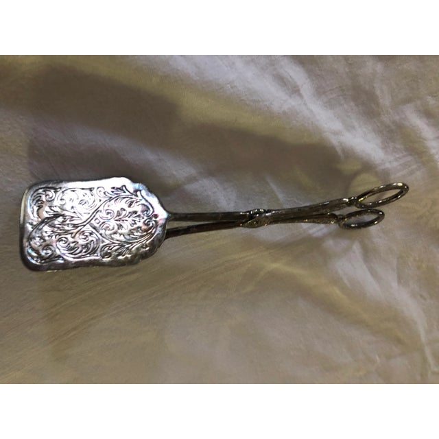 Metal Mid 20th Century Silver-Plate Dessert Tongs For Sale - Image 7 of 7