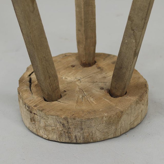 Primitive Wabi Sabi Rustic Farmhouse Stool / Pedestal For Sale - Image 6 of 9