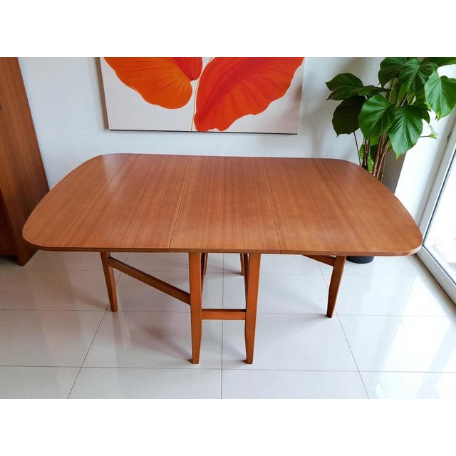 Vintage Dining Table in Teak with Drop Leaf, 1970 For Sale - Image 9 of 16