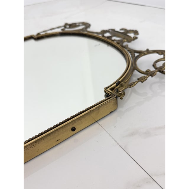 1940s Mid-Century Italian Brass Wall Mirror, 1940s For Sale - Image 5 of 14