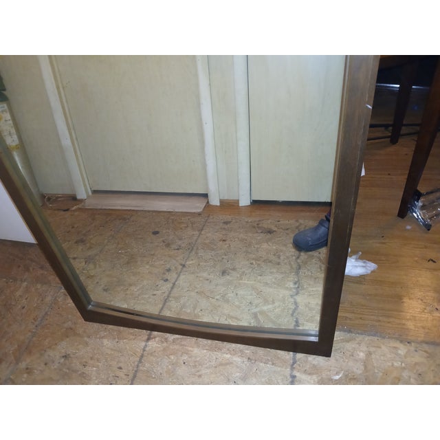 Vintage Danish Modern Mid-Century Modern Walnut Dresser Wall Mirror For Sale - Image 4 of 6