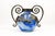 Metal Art Nouveau Vase in Blown Blue Marbled Glass by André Delatte, 1925 For Sale - Image 7 of 14
