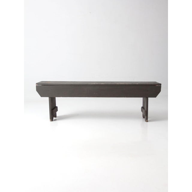Antique Primitive Americana Farmhouse Bench For Sale - Image 6 of 18