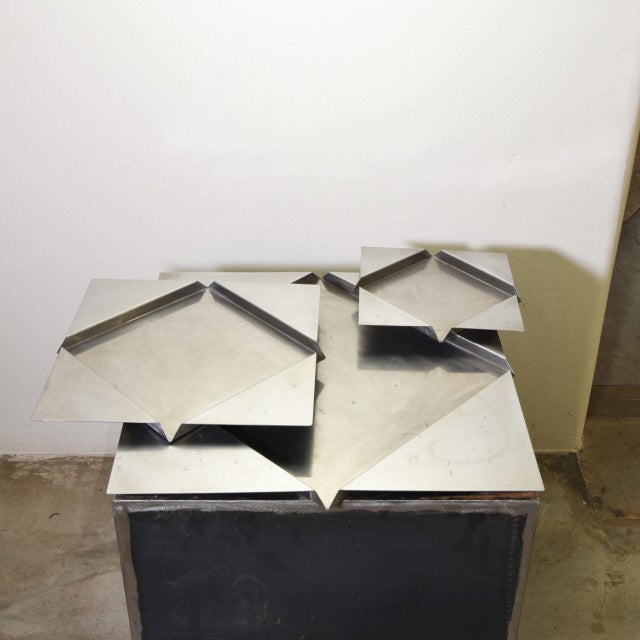 Handmade Plated Tray by Renzo Bioli for Il Picchio Firenze, 1970s, Set of 3 For Sale - Image 4 of 10